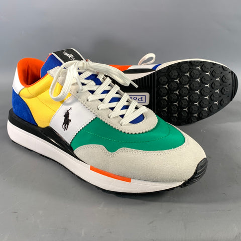 POLO by RALPH LAUREN Size 10.5 White Multi-Color TRAIN 89 PP-SK-LTL Sneakers