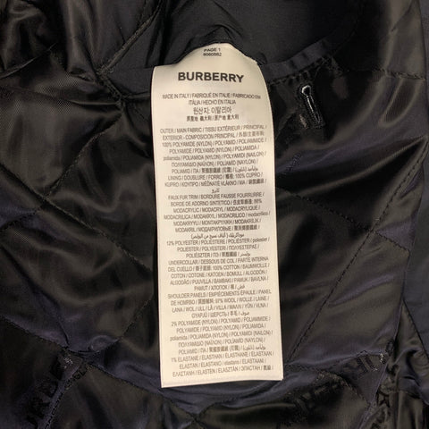 BURBERRY Fall-Winter 2022  Size 40 Black Textured Polyamide Off-Shoulder Coat