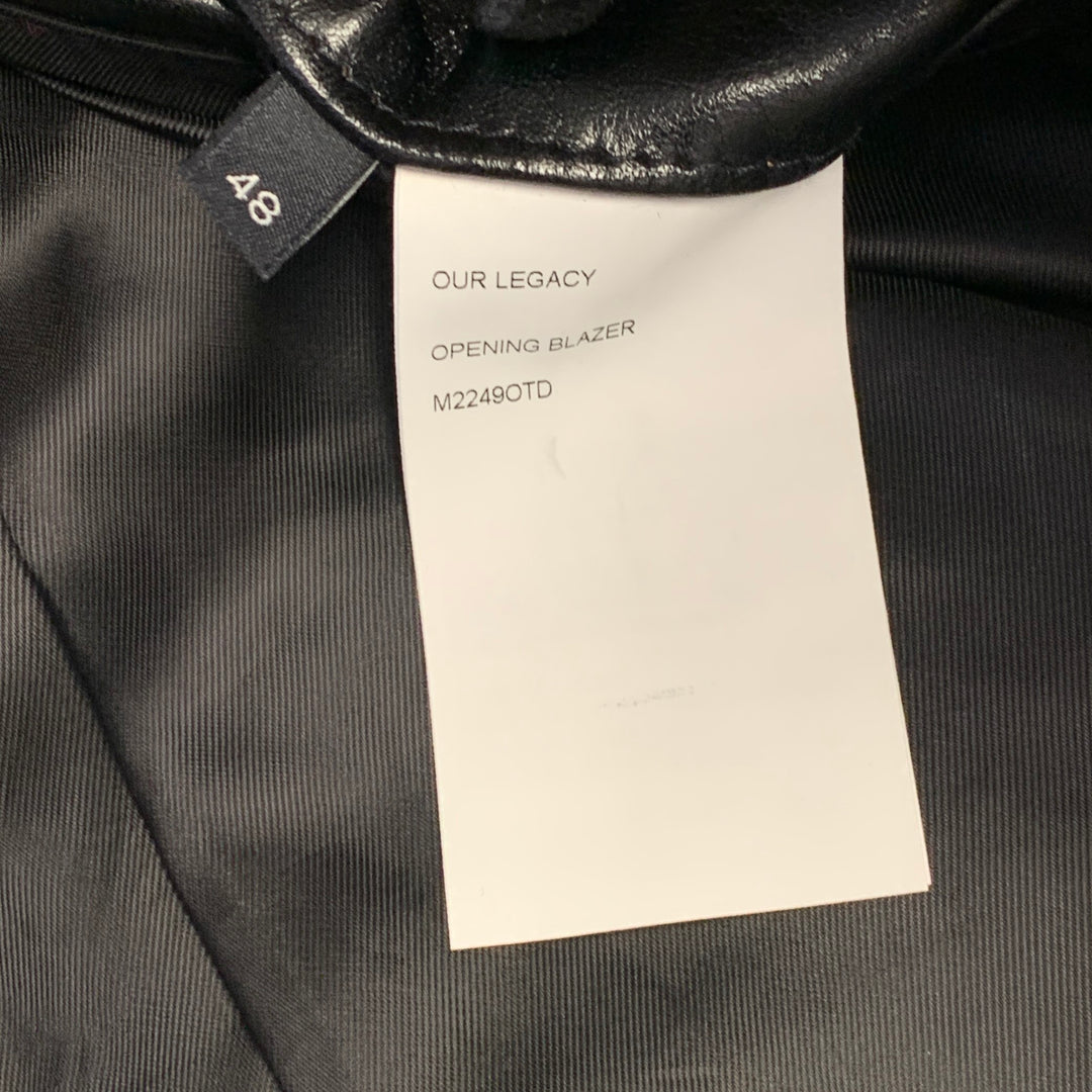 OUR LEGACY Size 38 Opening Blazer Black Calf Leather Jacket