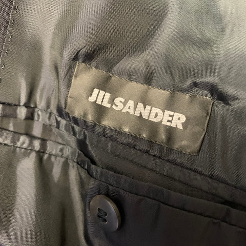 JIL SANDER FW2021 Chest Size 42 Black Wool Cashmere Notch Lapel 36 32 Suit