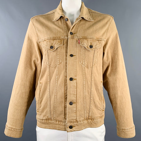 LEVI STRAUSS Size L Tan Cotton Blend Vintage Fit Trucker Jacket