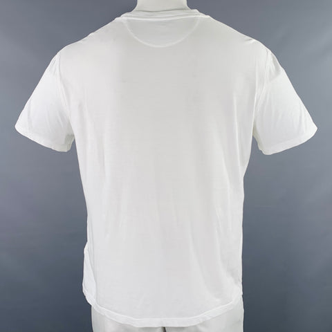 VALENTINO Size XL White Cotton Crew Neck T-shirt