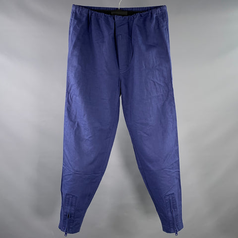 3.1 PHILLIP LIM Size XS Blue Cotton Linen High Waisted Drawstring Casual Pants