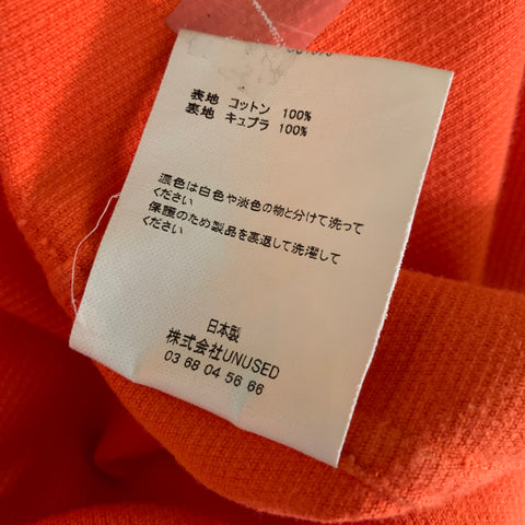 UNUSED Size M Orange Cotton Button Up Long Sleeve Shirt