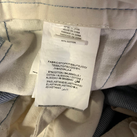 GANT RUGGER Size 32 Blue Light Blue Geometric Cotton Blend Cuffed Dress Pants