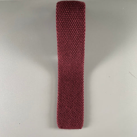 TOM FORD Burgundy Knitted Silk  Cashmere Tie