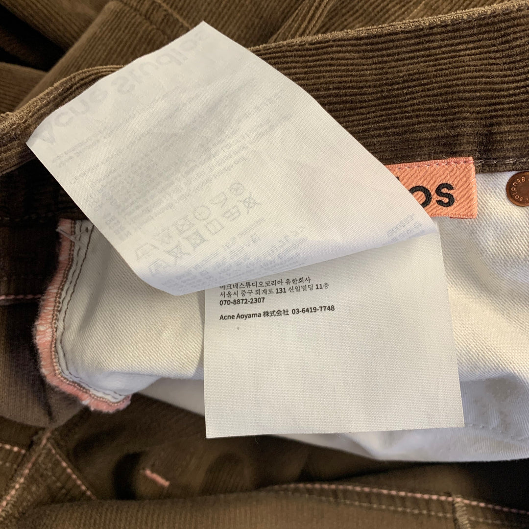ACNE STUDIOS Size 31 Brown Corduroy Cotton / Elastane Jean Cut Casual Pants