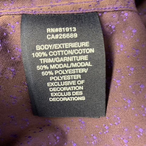 ROBERT GRAHAM Size L Purple Brown Abstract Cotton Long Sleeve Shirt