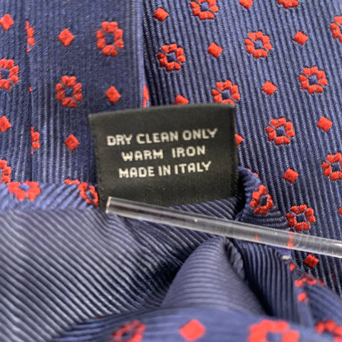 ERMENEGILDO ZEGN Navy Burgundy Foulard Silk Tie