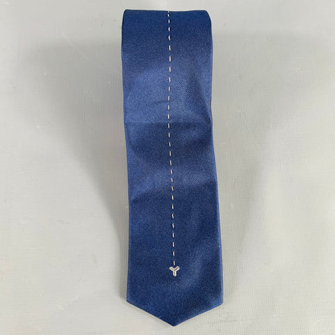 GOYARD Royal Blue Grey Windsor Embroidered Silk Tie