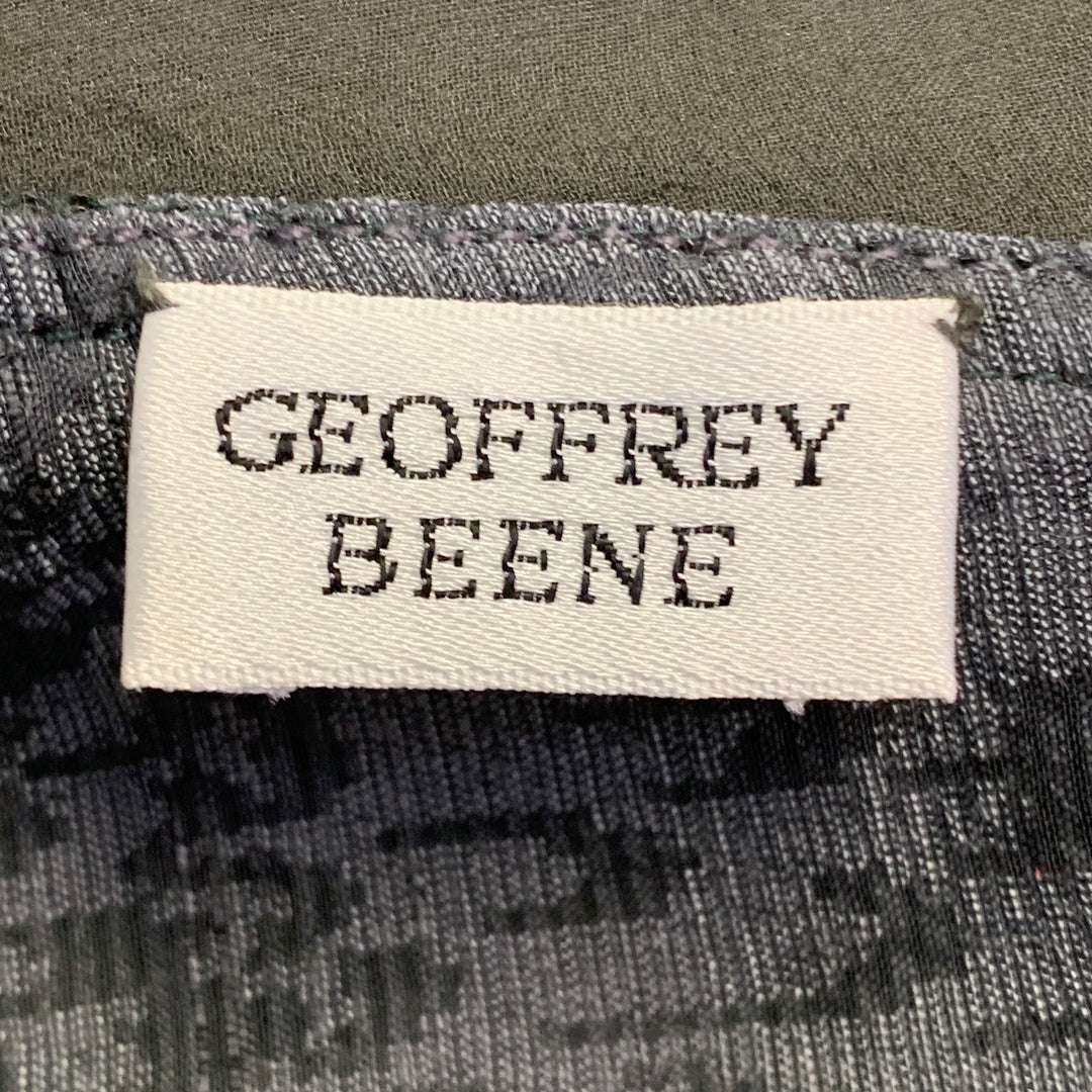 GEOFFREY BEENE Size 6 Grey Green Brown Silk Polyester Velvet Top Skirt Set