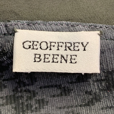 GEOFFREY BEENE Size 6 Grey Green Brown Silk Polyester Velvet Top Skirt Set