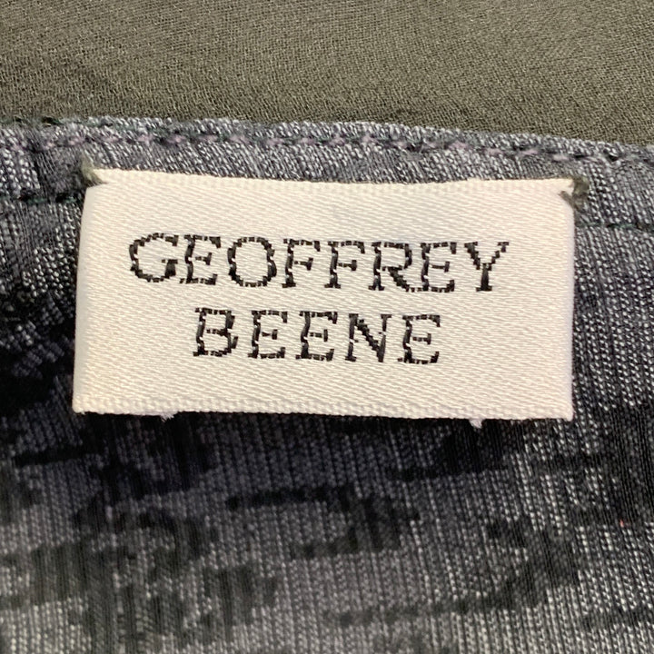 GEOFFREY BEENE Size 6 Grey Green Brown Silk Polyester Velvet Top Skirt Set