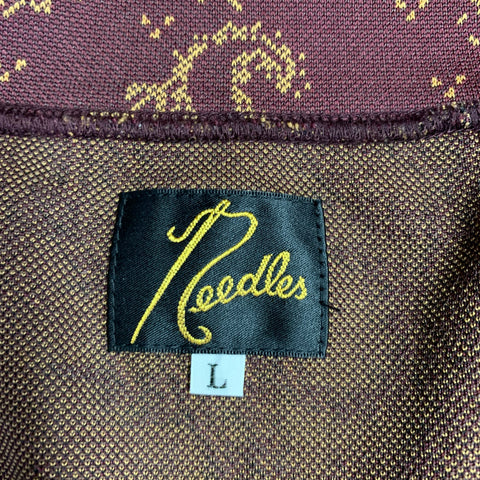 NEEDLES Size L Burgundy Beige Paisley Polyester Zip Up Jacket