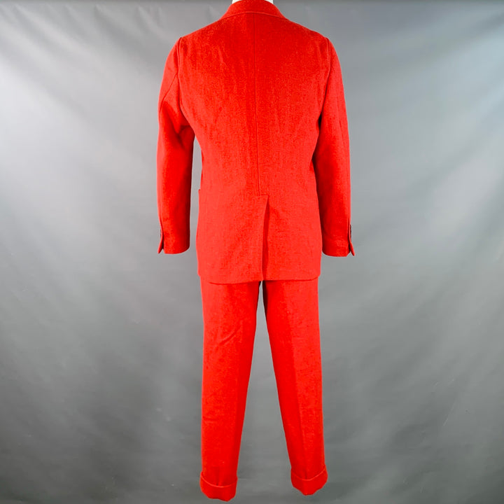 TODD SNYDER Size 40 Regular Orange Wool Tweed Single Breasted Notch Lapel Suit