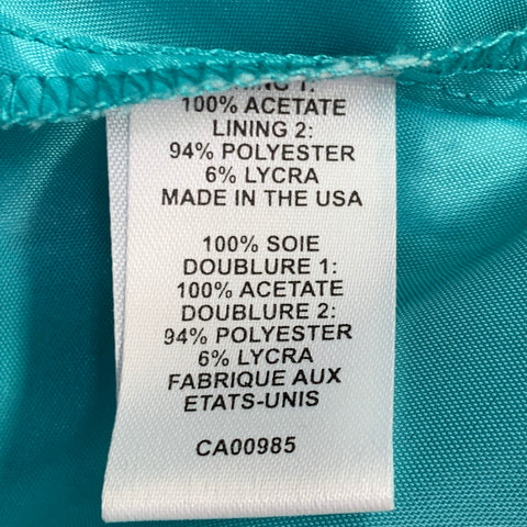 Robe froncée en soie à imprimé animal noir et turquoise NANETTE LEPORE Taille 10