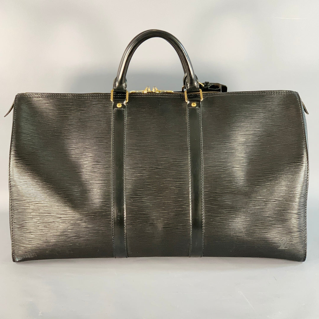 LOUIS VUITTON Keepall Black Epi Leather Duffle Bag