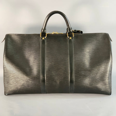 LOUIS VUITTON Keepall Black Epi Leather Duffle Bag