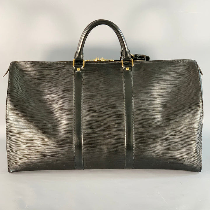 LOUIS VUITTON Keepall Black Epi Leather Duffle Bag
