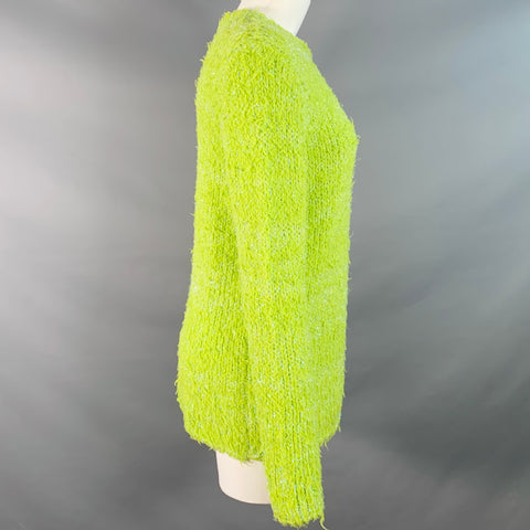SIES MARJAN Size S Shaggy Green Wool Blend Metallic Crew Neck Pullover