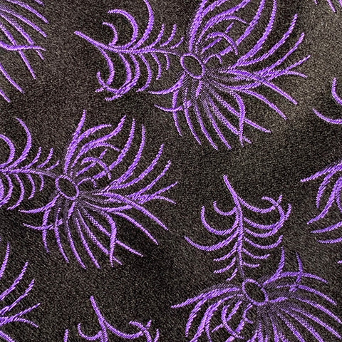 RICHARD JAMES Black Purple Abstract Floral Silk Tie