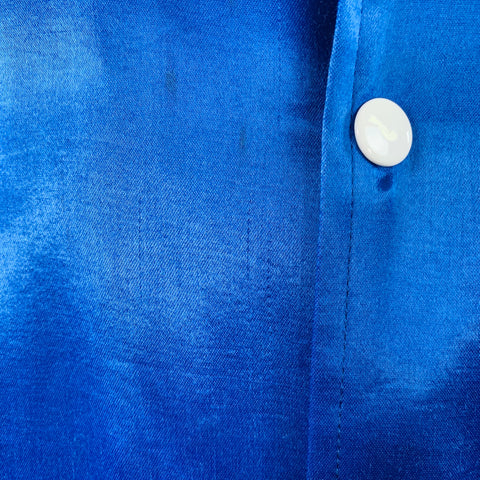 SHIPLEY and HALMOS Size L Blue White Contrast Trim Snaps Varsity Jacket