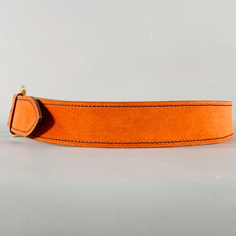 PRADA Size 32 Orange Gold Suede Belt
