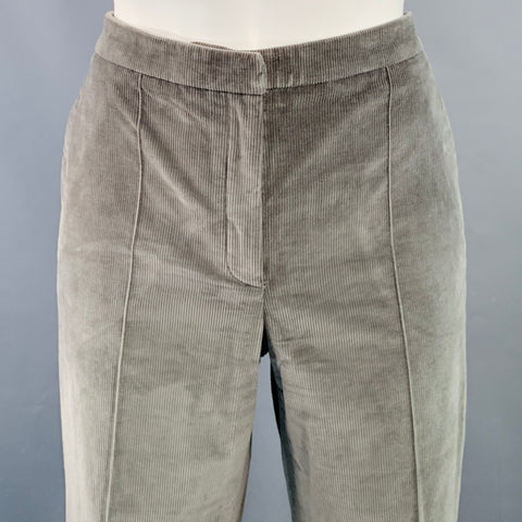 NINA RICCI Size S Grey Cotton Blend Corduroy Slim Fit Casual Pants