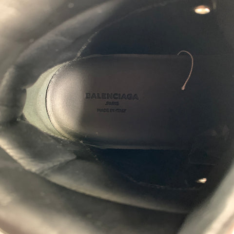 BALENCIAGA Size 7 Silver Metallic Leather High Top Sneakers