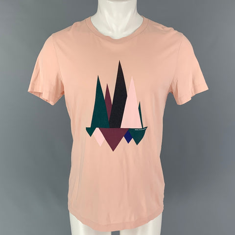 RON DORFF Size M Pink Graphic Cotton T-shirt
