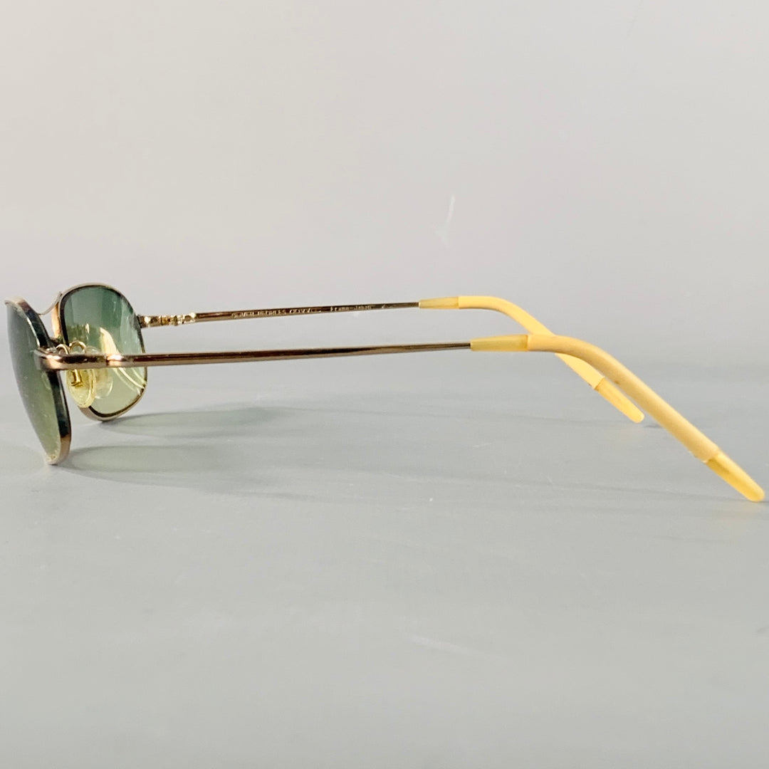 OLIVER PEOPLES Speedster Gold Metal Narrow Aviator Sunglasses