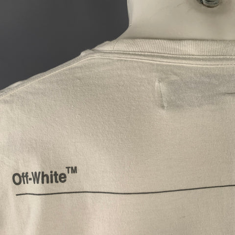 OFF-WHITE FW20 Size XS White Black Logo Cotton Crew-Neck T-shirt