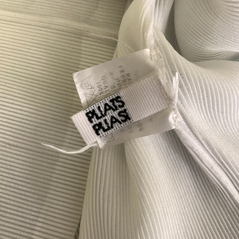 PLEATS PLEASE by ISSEY MIYAKE Size 6 White Polyester Crinkled T Shirt Dress Top