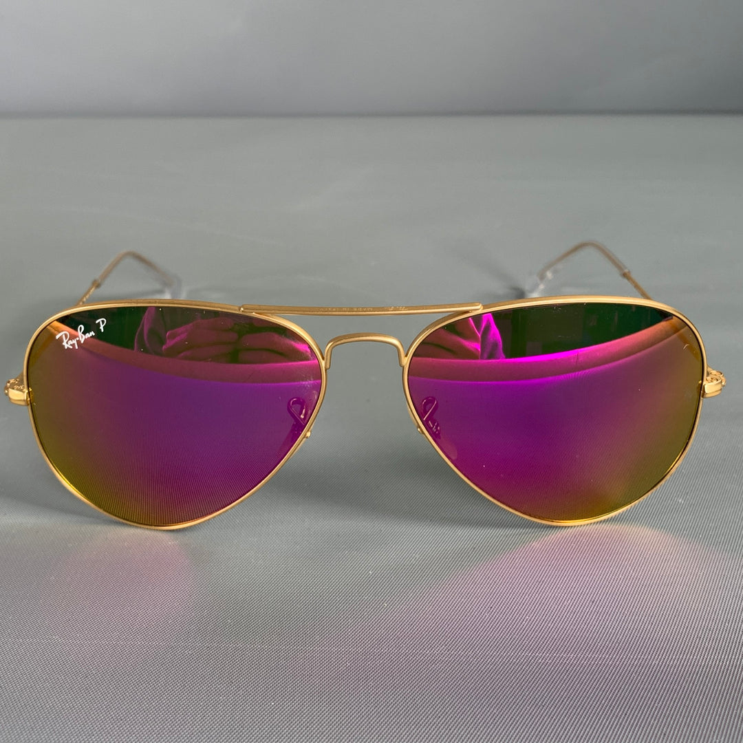 Glasses Ray Ban Aviator Violet Mirror Frame Sunglasses Purple