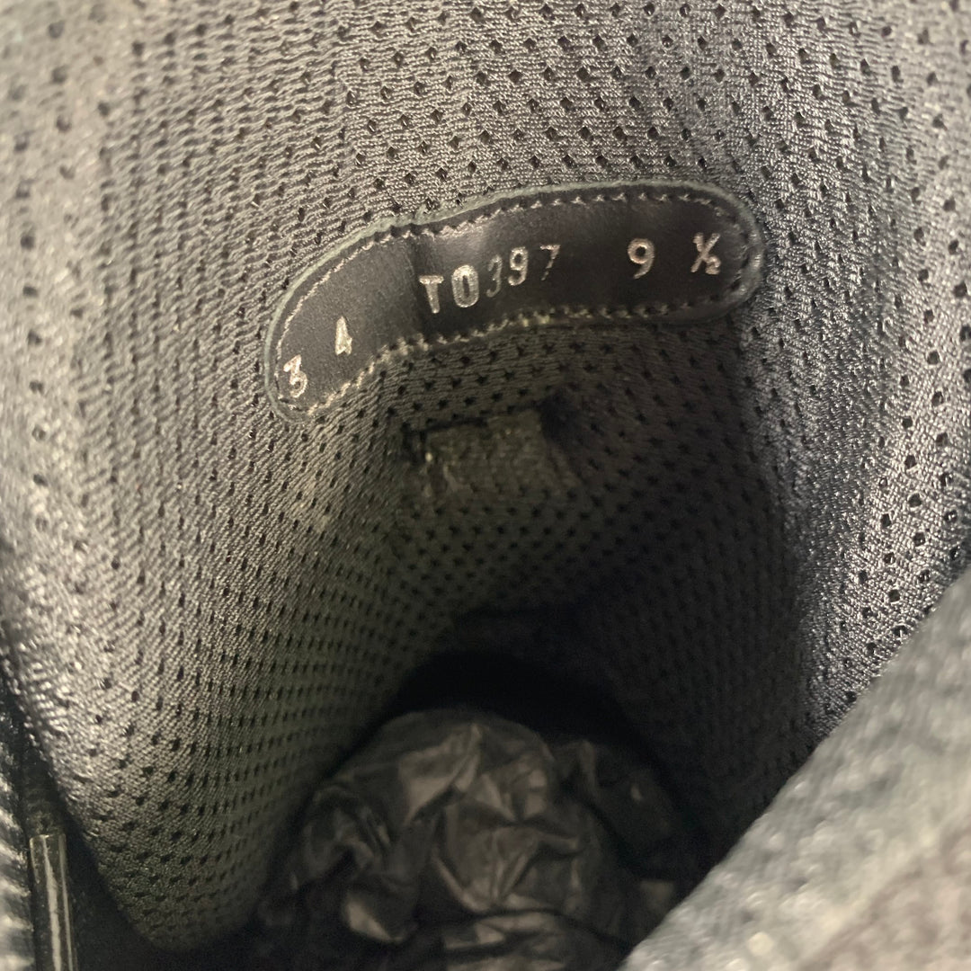 PRADA Size 10.5 Brown Black Leather Ankle Boots