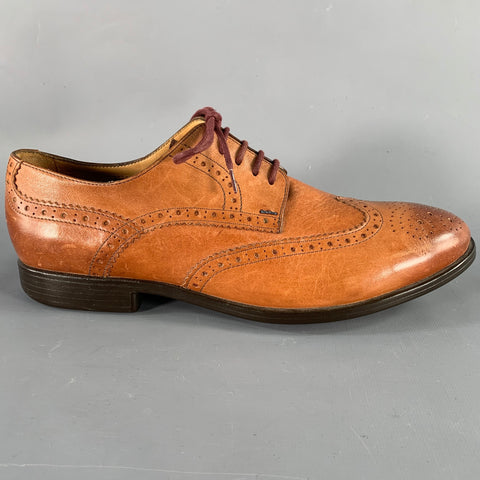 PS by PAUL SMITH Size 8 Panorama Tan Perforated Leather Wingtip Lace-Up Shoes