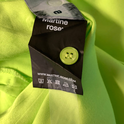 MARTINE ROSE SS2024 Size S Green Lime Polyester Blend Button Up Short Sleeve Shirt
