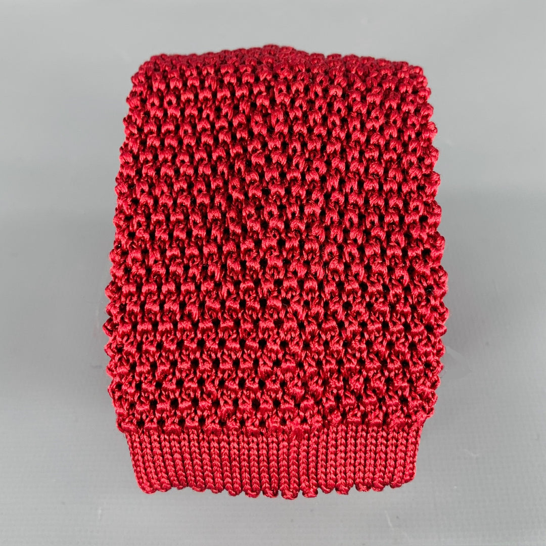 CHARVET Red Silk Knit Tie