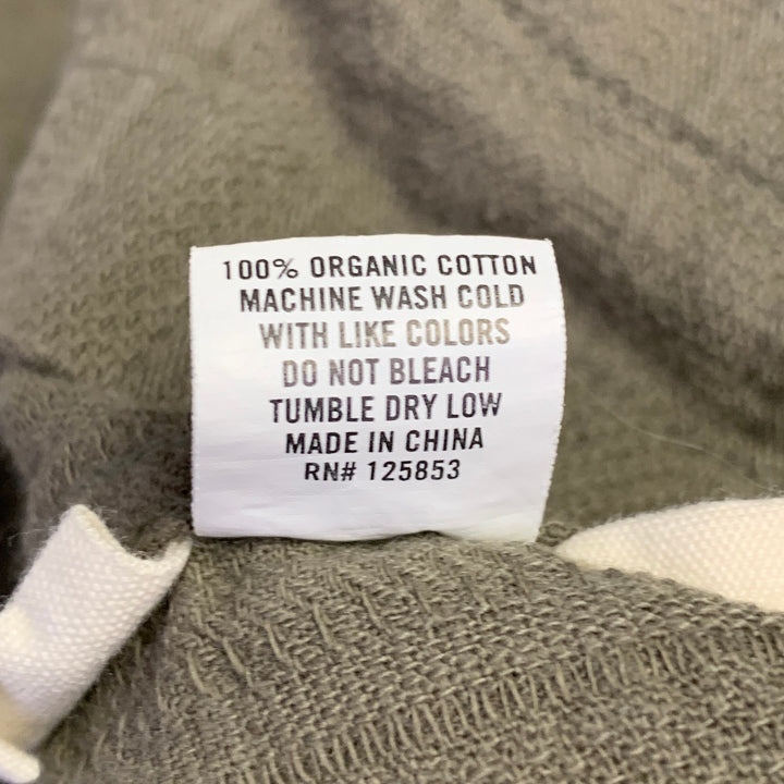 TAYLOR STITCH Size 40 Green Olive Stripe Organic Cotton Short Sleeve Shirt