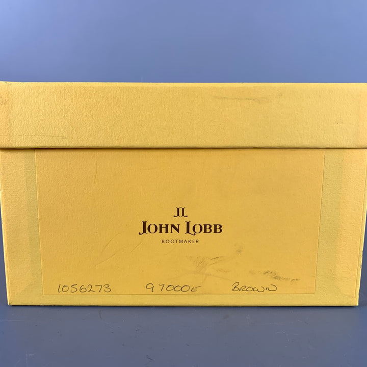 JOHN LOBB Size 10.5 97000E Brown Leather Double Monk Strap Loafers
