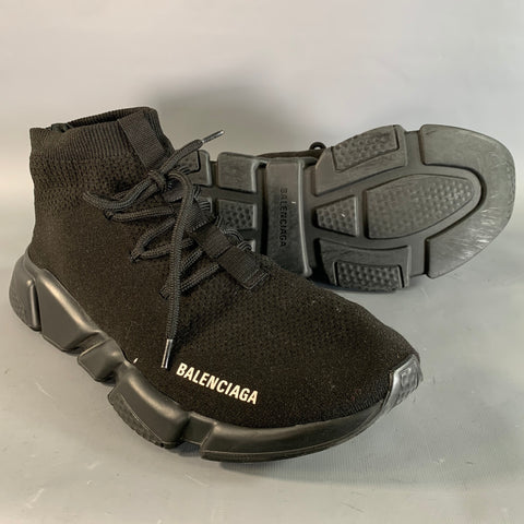 BALENCIAGA Size 12 Black Mesh Runner Sneakers