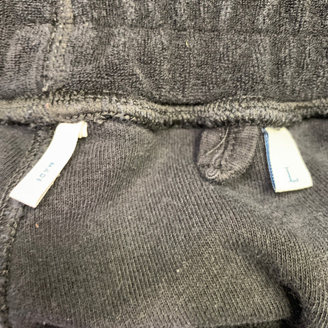 MONCLER Size L Black Terrycloth Cotton Drawstring Shorts