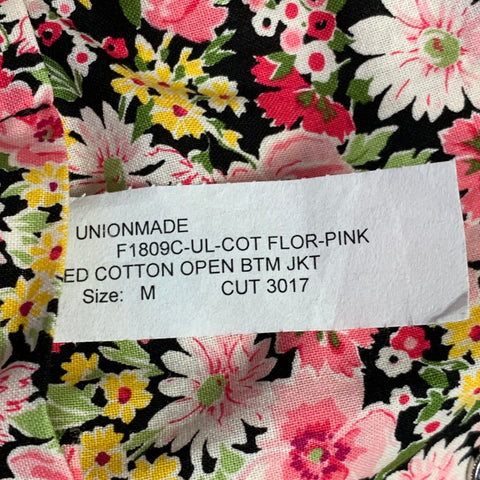 GOLDEN BEAR Size M Pink Yellow Floral Cotton Snaps Shirt Jacket