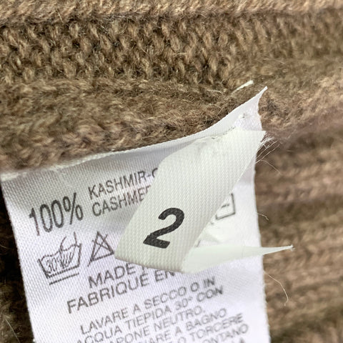 Robe longue côtelée en cachemire marron à manches longues E'LEVE"E taille M