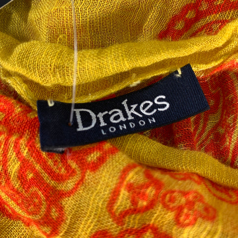 DRAKES LONDON Size One Size Yellow Orange Scarves