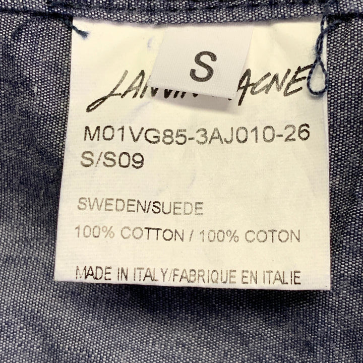 LANVIN x ACNE Size S Blue Cotton Notch Lapel Jacket