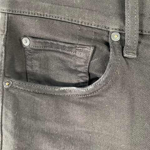 7 FOR ALL MANKIND Size 33 Black Cotton Blend Slim Straight Jeans