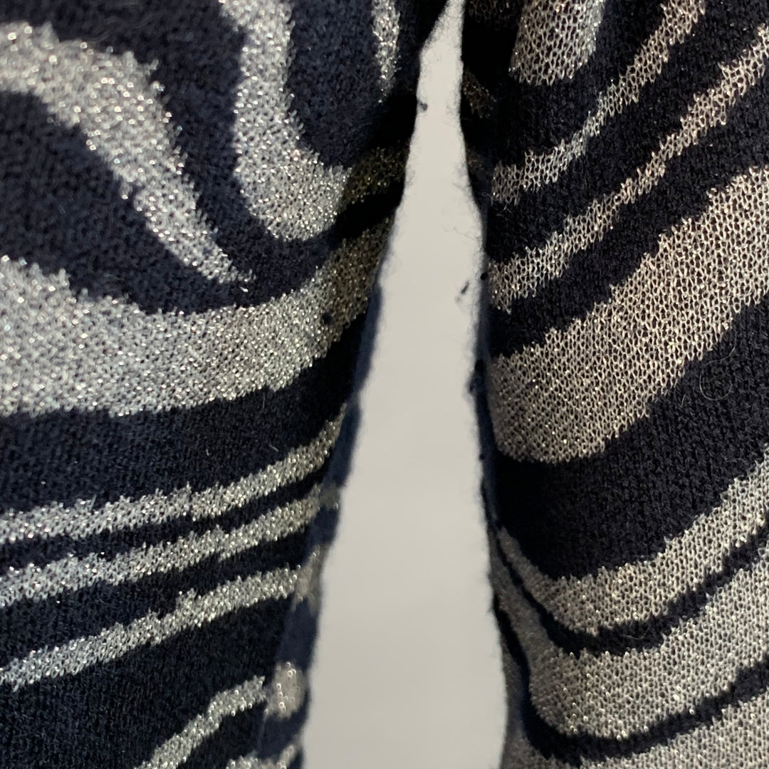 SIES MARJAN Size L Silver Navy Cashmere Blend Marbled Turtleneck Pullover