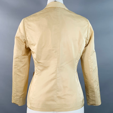 RALPH LAUREN Size 6 Beige Acetate Silk Notch Lapel Jacket Blazer