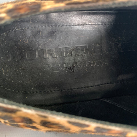 BURBERRY PRORSUM Size 11 Brown Camel Animal Print Calf skin Lace Up Shoes